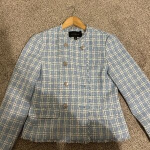 New Ann Taylor Light Blue Plaid Women's Blazer